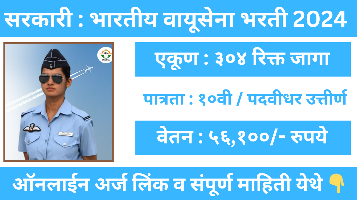 Indian Air Force Recruitment 2024 भारतीय वायू सेना भरती साठी जाहिरात