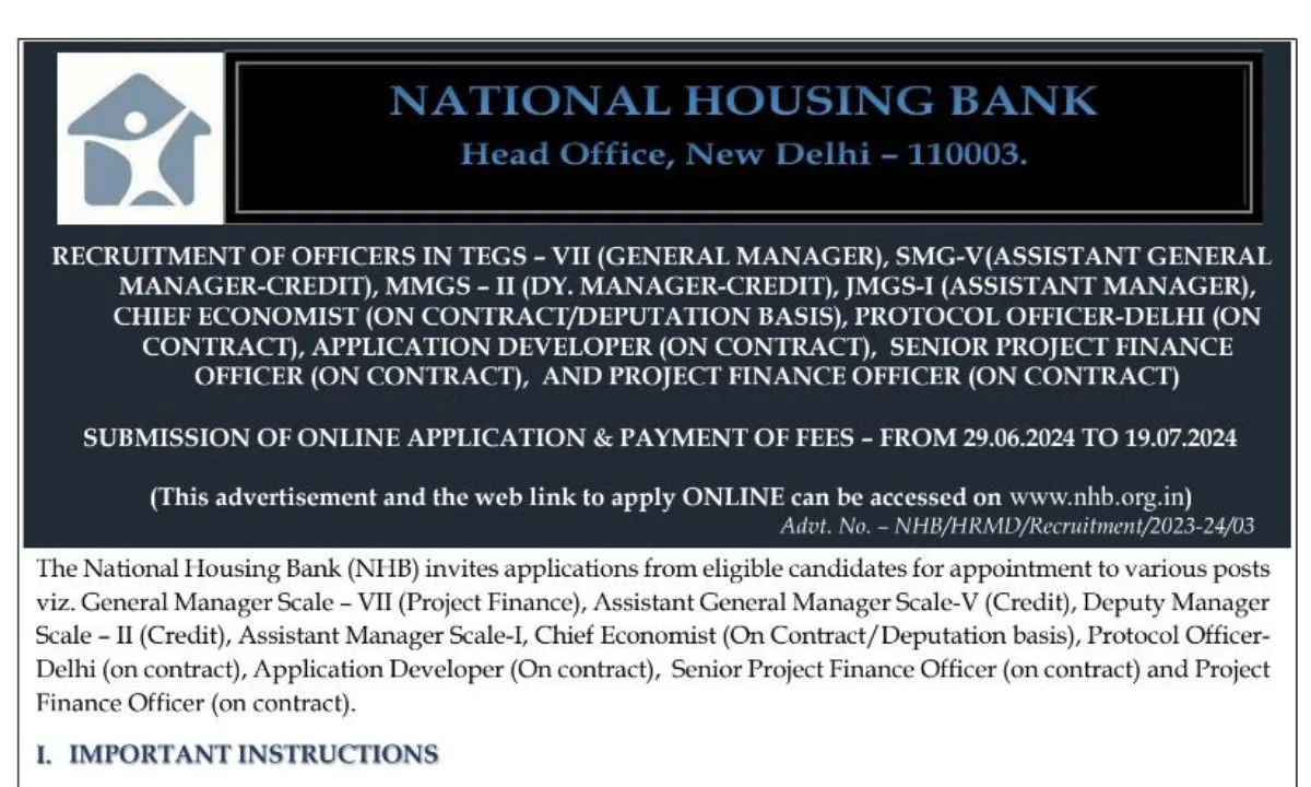 National Housing Bank Bharti