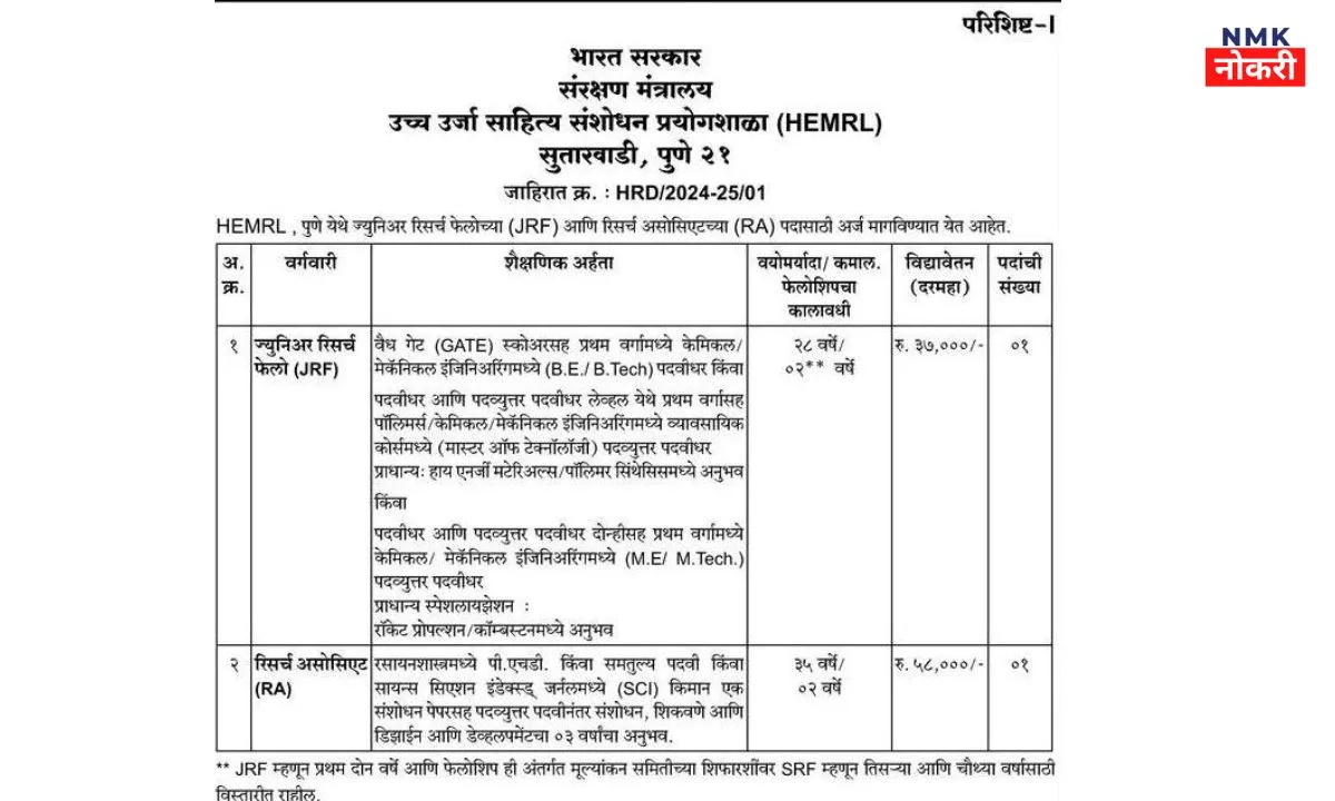 HEMRL Vacancy Bharti 2024